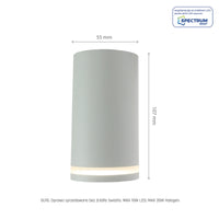 Spectrum CHLOE Mini Ring utanpåliggande GU10 takarmatur 230V IP20 Vit Aluminium Ø55x107mm