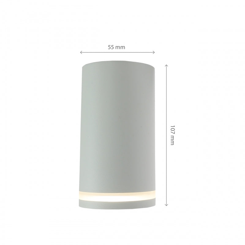 Spectrum CHLOE Mini Ring utanpåliggande GU10 takarmatur 230V IP20 Vit Aluminium Ø55x107mm