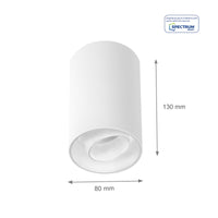Spectrum CHLOE Spot GU10 LED Ytmonterad Lampa IP20 Vit Justerbar 50° Takmontering 250V Aluminium