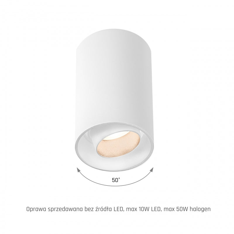 Spectrum CHLOE Spot GU10 LED Ytmonterad Lampa IP20 Vit Justerbar 50° Takmontering 250V Aluminium