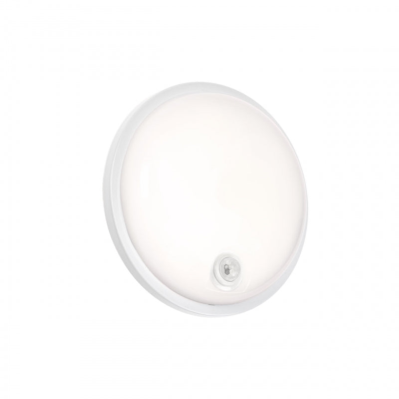 Spectrum LED 20W taklampa IP54 230V 4000K neutralvit rund PIR-sensor 2300 lumen Vit
