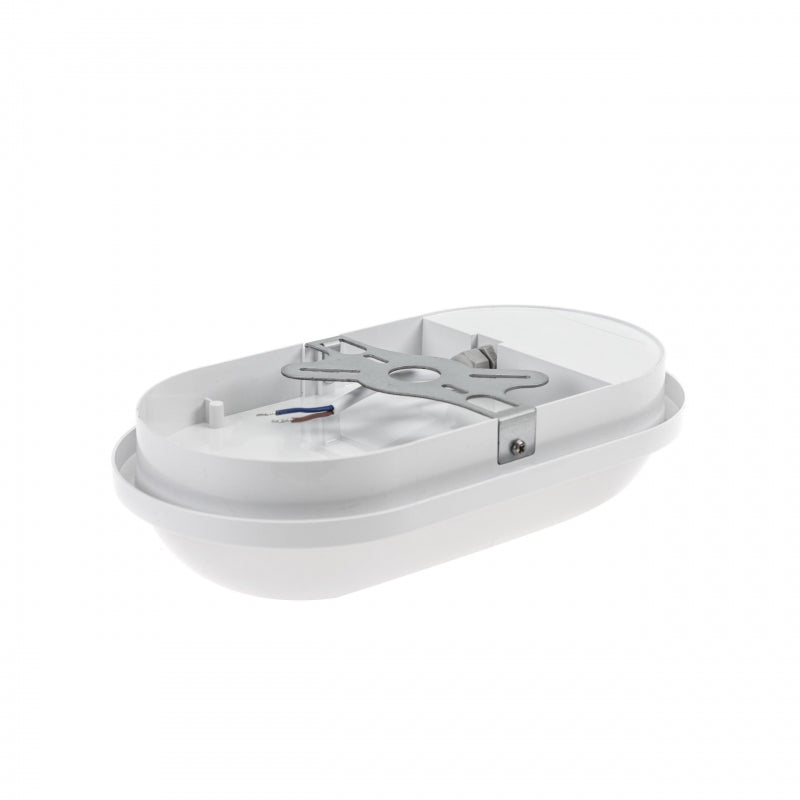 Spectrum LED 20W IP54 230V oval taklampa med PIR-sensor 4000K 2300 lumen Vit hölje