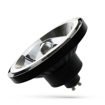 Spectrum LED AR111 GU10 230V 12W 4000K Neutralvitt 1100 lumen 15° Stråle Svart Hölje 5 års Garanti