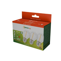 Spectrum LED E27 Lampa 1W 230V 2700K Varmvit Klarglas 60 lumen 300° Spridning 3-Pack