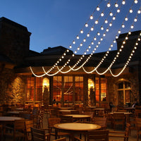 Spectrum LED ljusslinga festoon 5m med 10x E27 socklar, 220-240V, IP20, 3000K, CE RoHS, 5 års garanti