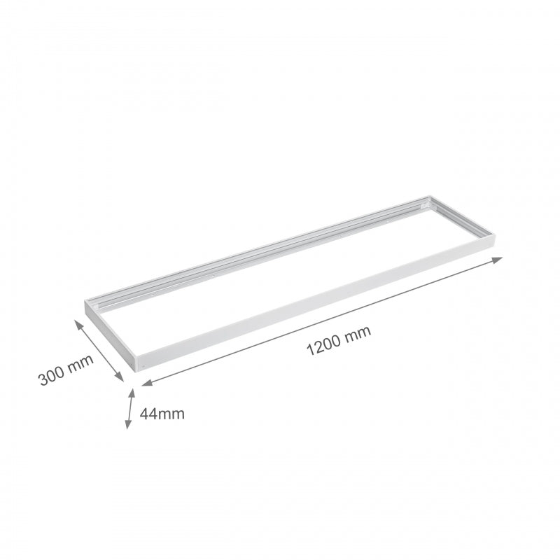 Spectrum LED-ram för utanpåliggande ALGINE armatur 300x1200mm, Vit aluminium polykarbonat konstruktion