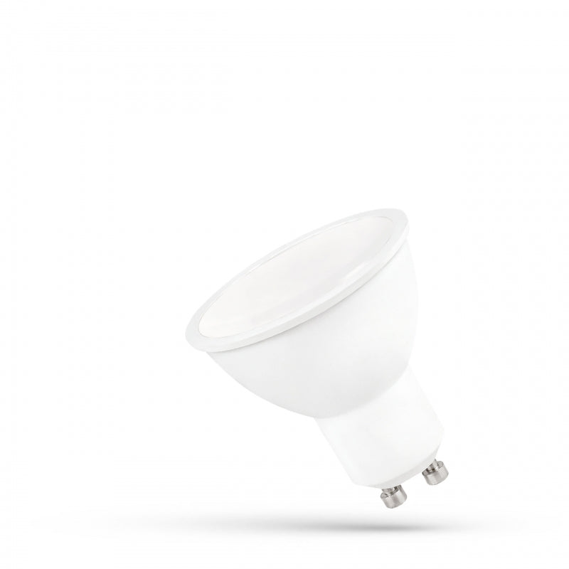 Spectrum LED GU10 230V 9W Neutral White 4000K Bulb with Milky Cover 730 lumens White Housing