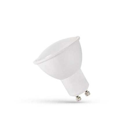 Spectrum LED GU10 lampa 230V 1.5W 3000K Varmvit 120 lumen med mjölkvit kåpa, 120° spridningsvinkel