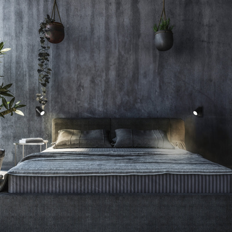 Spectrum LED GU10 vägglampa, ytmonterad, 230V IP20 Svart aluminium rund 55x100mm för inomhusbelysning