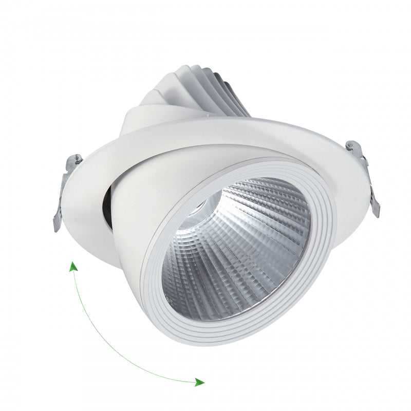 Spectrum LED SILENA 2 infälld downlight 40W 230V 4000K 5000 lumen CRI 80 50° Vit IP20 aluminium