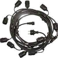 Spectrum LED ljusslinga 10m med 10x E27 uttag, utomhus festoonkabel, valfria LED-lampor
