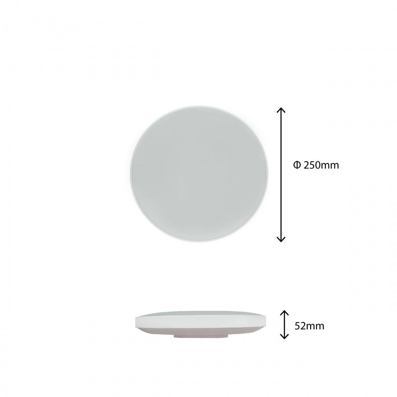 Spectrum LED taklampa för utanpåliggande montering 18W 6000K 230V IP54 2050 lumen Vit Svart rund 250mm
