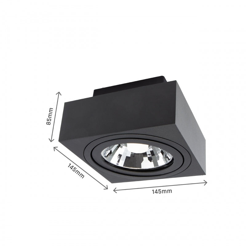 Spectrum MIRORA AR111 GU10 surface-mounted LED spot Black adjustable 20W 250V IP20 145x145x85mm