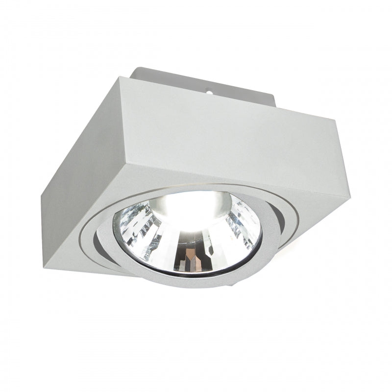Spectrum MIRORA AR111 surface-mounted GU10 spotlight, 250V, 20W max, IP20, adjustable White aluminum housing