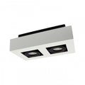 Spectrum MIRORA GU10 surface ceiling spotlight, 2x10W LED, 250V, IP20, adjustable, White Black aluminum