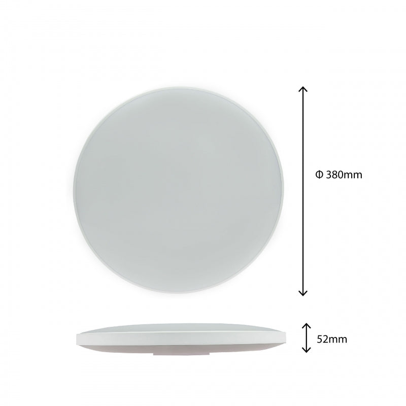 Spectrum NYMPHEA LED taklampa 32W 3000K 2200 lumen IP54 Vit Svart rund 380mm ytmontering