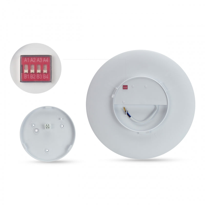 Spectrum NYMPHEA PROXI PIR LED Taklampa 18W 230V 4000K 2200 lumen 120° IP54 Rund Vit Ytmonterad