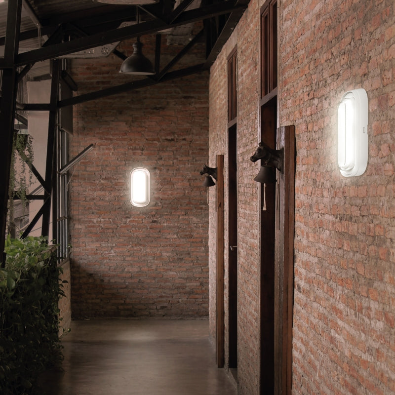 Spectrum PASTILO LED Oval Ytmonterad Lampa 10W CCT 230V 120° IP54 IK10 Vit Hölje för Inomhus och Utomhusbruk