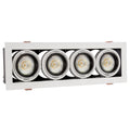 Spectrum infälld LED GU10 x4 ram, 4x10W, 250V, IP20, Vit aluminiumhölje för inomhusbelysning