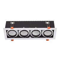 Spectrum infälld LED GU10 x4 ram, 4x10W, 250V, IP20, Vit aluminiumhölje för inomhusbelysning