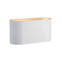 Spectrum SQUALLA G9 vägglampa, Vit Guld, max 6W, 250V, IP20, aluminiumhölje, ytmontering