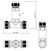Lcb vattentät kabelkontakt t-split 3 poler 95.93-106.77mm² IP68