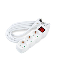 Technik 3-Way Extension Socket with 1.5m 1.5mm² Copper Cable, Switch, White, 16A 250V