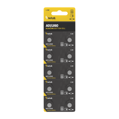 Technik Alkaline knappcellsbatteri AG1 LR60 364 1.5V 10-Pack pålitliga knappbatterier för klockor och elektronik
