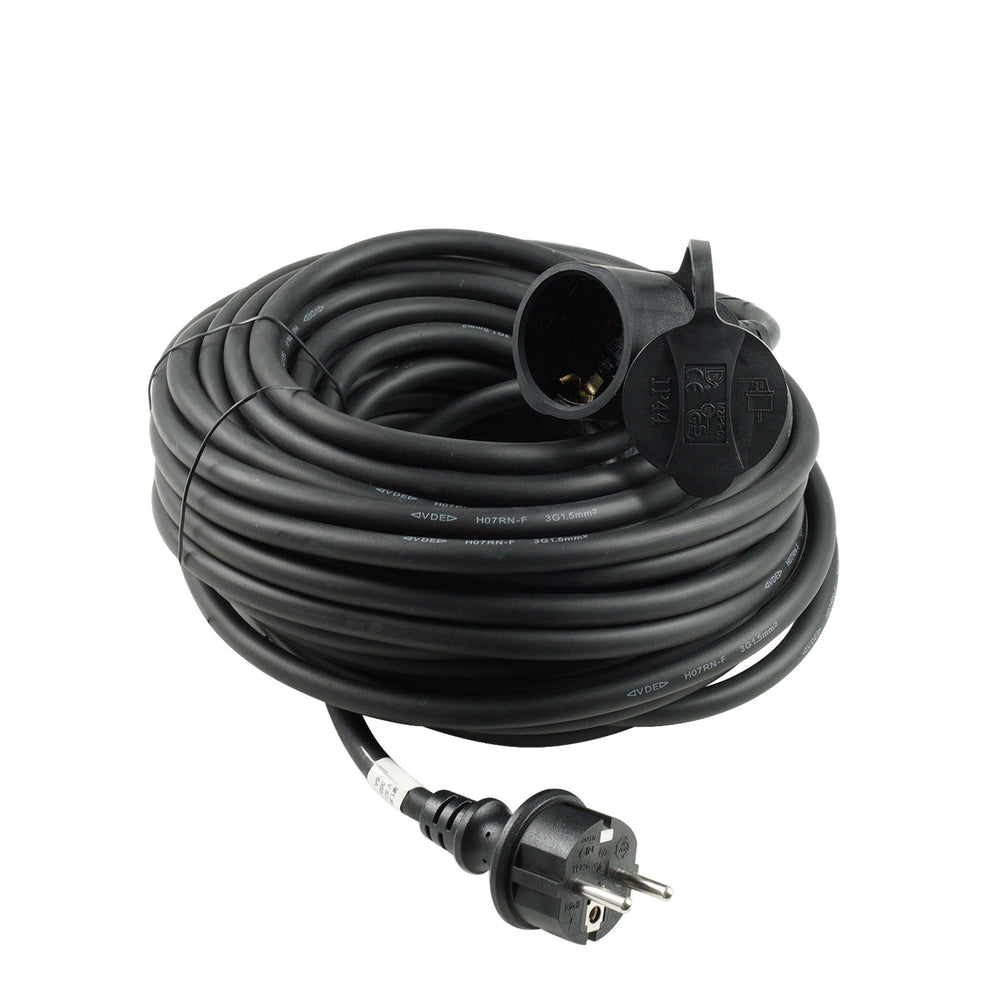 Technik industriförlängningskabel 20m 1-vägs 3x1.5mm2 H07RN-F IP44 16A kraftig strömkabel