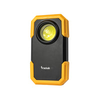 Technik LED ficklampa W20 COB 250 lumen, drivs av 3xAAA, vit plastkropp, IPX2 med magnet och klämma