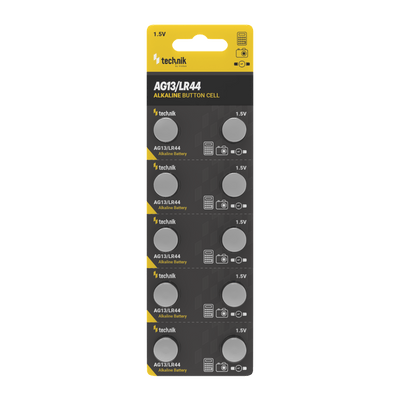 Technik Platinum Alkaline AG13 LR44 A76 357 Knappecellbatteri 1.5V 155mAh B10 Förpackning med 10