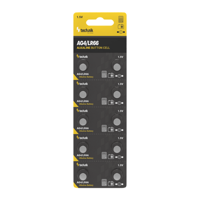 Technik Platinum Alkaline Knapcellsbatteri AG4 LR66 377 1.5V 10-Pack