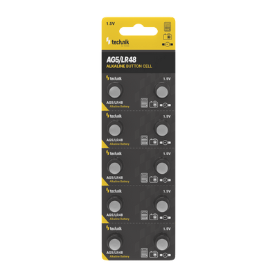 Technik Platinum Alkaline Knapcellsbatteri AG5 LR48 193 393 1.5V 10-Pack
