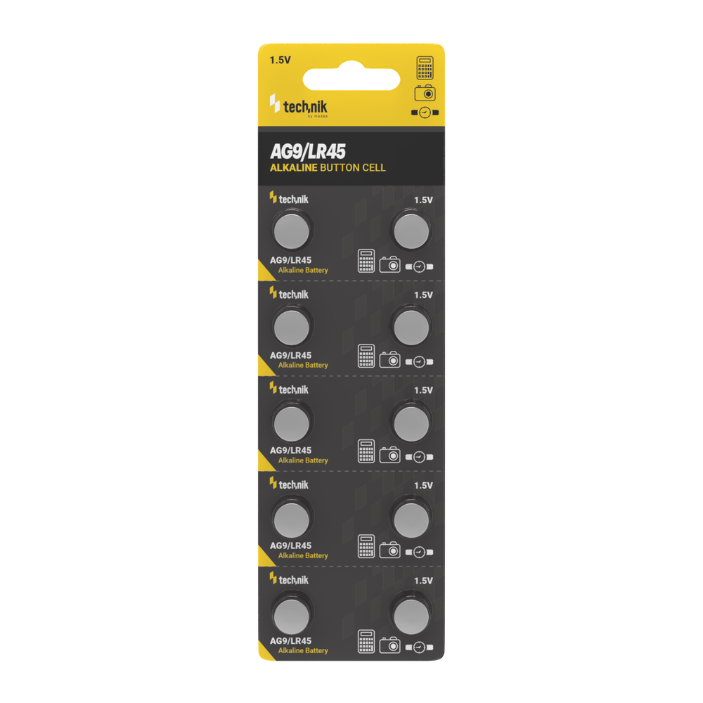 Technik Platinum alkalisk knappcell AG9 LR45 394 1.5V 40mAh myntbatteri 10-pack