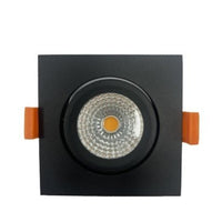 LED inbouwspot zwart vierkant 5W 500 lumen 2700K IP65 badkamer geschikt