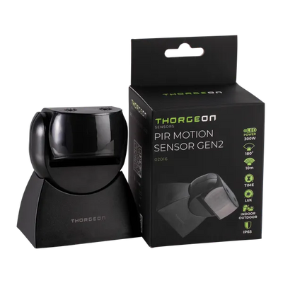 Thorgeon LED rörelsesensor Svart utanpåliggande 180° IP65 max 300W 220-240V CE RoHS