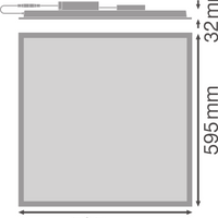 Tsong LED panel 33W 4320 lumen 4000K 230V IP20 CRI 80 aluminium vit 60x60cm comfort-serien