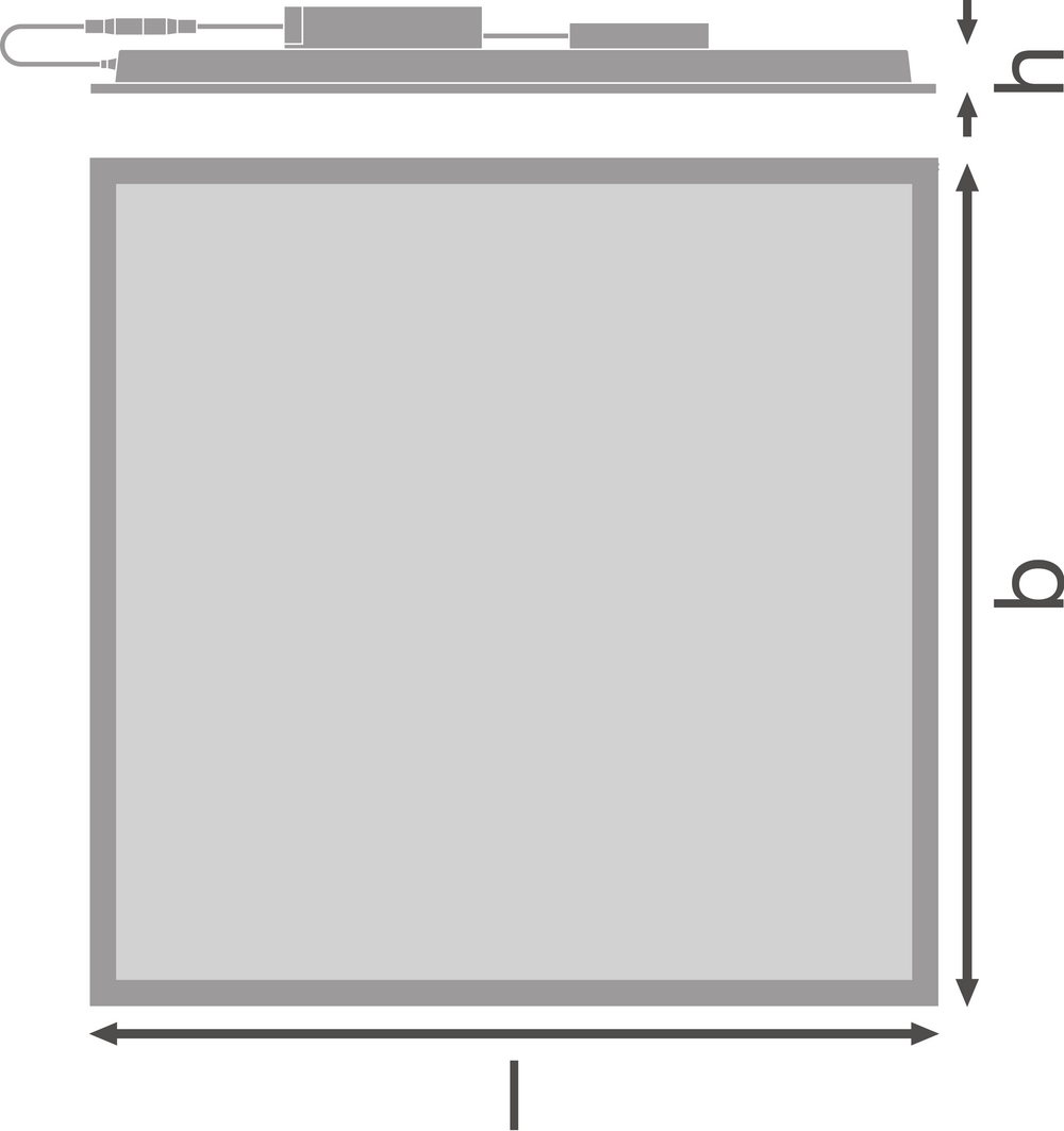 Tsong LED panel 33W 4320 lumen 4000K 230V IP20 CRI 80 aluminium vit 60x60cm comfort-serien