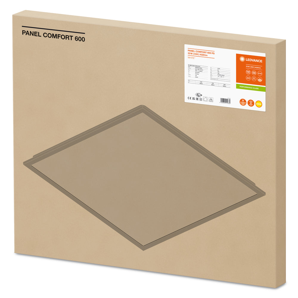 Tsong LED Panel 60x60cm 33W 3000K 1521 lumen IP20 CRI 80 Aluminium Matt Guld CE RoHS