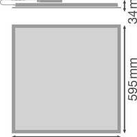 Tsong LED-panel kompakt aluminium Vit 33W 3630 lumen 4000K 60x60cm IP20 CRI 80 CE RoHS