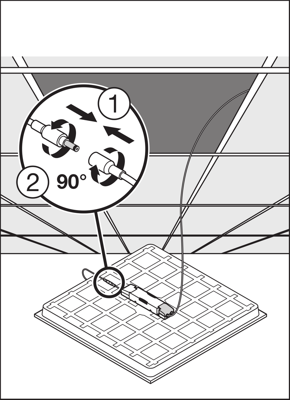 Tsong LED-panel kompakt aluminium Vit 33W 3630 lumen 4000K 60x60cm IP20 CRI 80 CE RoHS