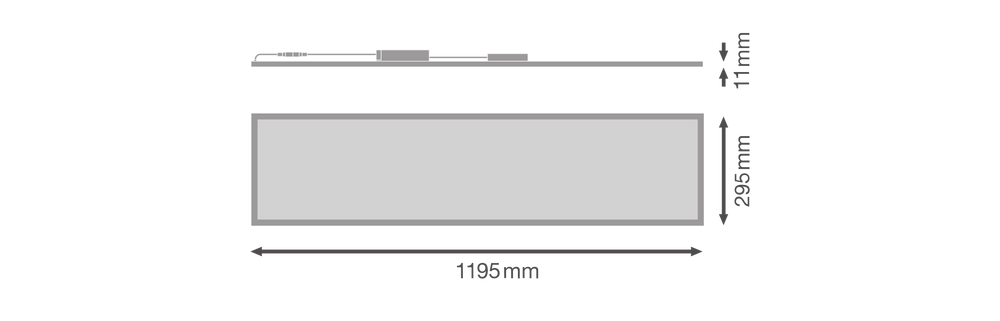 Tsong LED panelarmatur 33W 3000K 4320 lumen 120x30cm UGR<19 IP20 aluminium vit flimmerfri