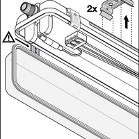 Tsong LED lysrörsarmatur 120cm IP65 vattentät för dubbel LED-rör, aluminium matt guld finish