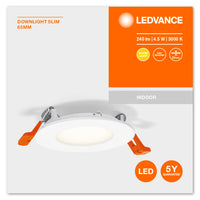 Ultra Slim LED Infälld Spotlight Vit 4.5W 240 lumen 3000K varmvit 85mm håltagning 72mm 230V