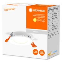 Ultra Slim LED Infälld Spotlight Vit 4.5W 240 lumen 3000K varmvit 85mm håltagning 72mm 230V