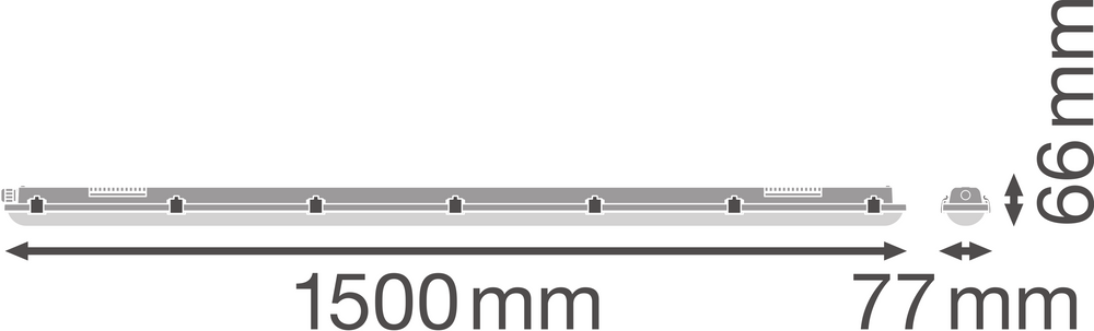 Value LED waterproof batten light 50W 4000K 6000 lumens 150cm IP65 cool white
