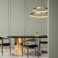 Lucide VIDAL LED-pendel, dimbar 92W 2700K, Ø78cm, IP20, CRI 80, matt guldfärgad mässingsfinish