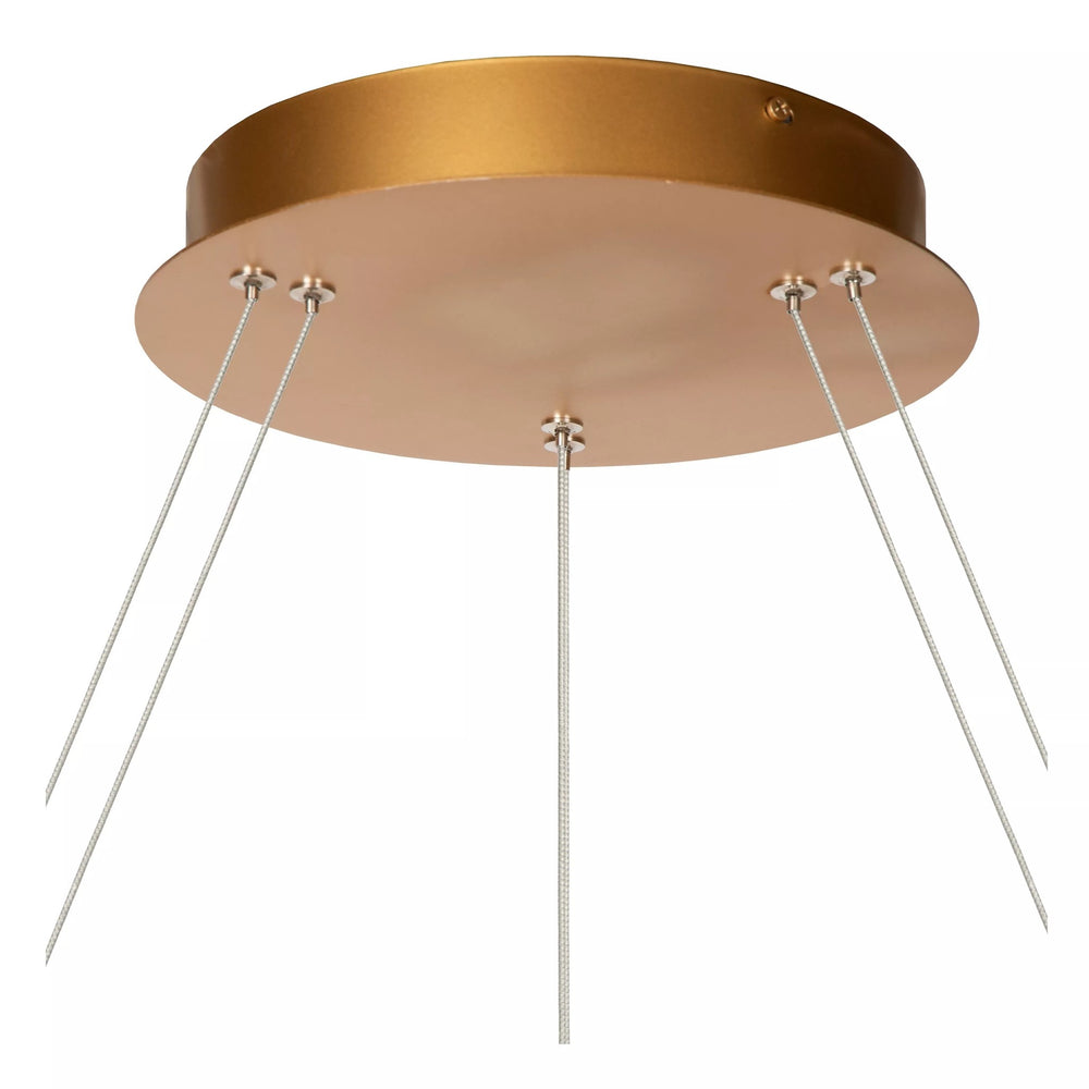Lucide VIDAL dimbar LED-pendel 92W 2700K matt guld mässing Ø 78 cm