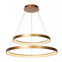 Lucide VIDAL dimbar LED-pendel 92W 2700K matt guld mässing Ø 78 cm
