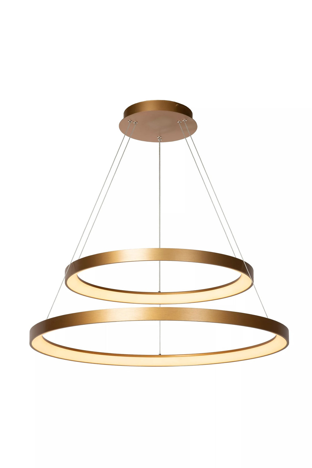 Lucide VIDAL dimbar LED-pendel 92W 2700K matt guld mässing Ø 78 cm